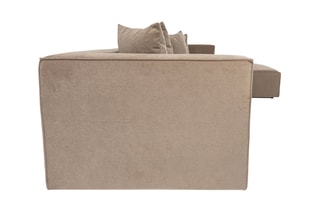 Canapé angle droit Sora - Beige - 4 à 5 places - Revêtement en lin