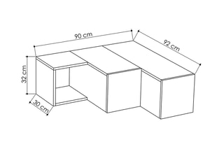 Meuble TV 2 tiroirs - 90 x 32 x 92 cm