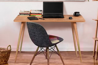 Bureau Fabio - Pieds en bois - 120 x 60 x 77 cm
