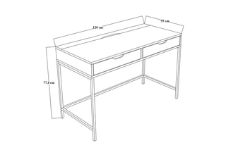 Bureau 2 tiroirs Working - 120 x 77,4 x 55 cm