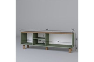 Meuble TV 3 portes Bohemian - 160 x 56 x 40 cm