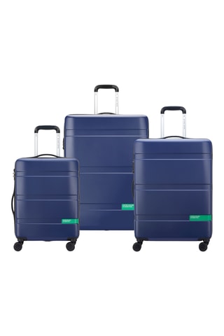 Set de 3 valises (S/M/L) - Bleu marine - 55 / 66 / 76 cm - 34/65/93 l - Cadenas TSA - Bleu