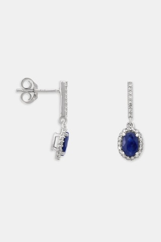 Puces Courtoisie - Or blanc, diamants et saphirs