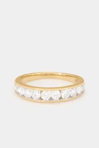 Anel de aliança Rail - Ouro amarelo e diamantes