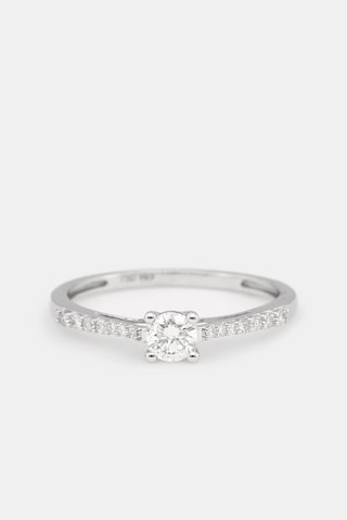 Bague Dis-moi OUI - Or blanc, diamants et solitaire