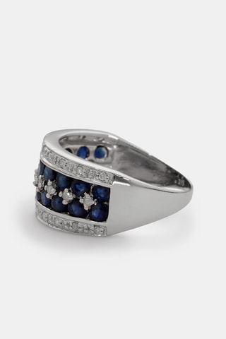 Anel Chemin des Saphirs - Ouro branco, diamantes e safiras