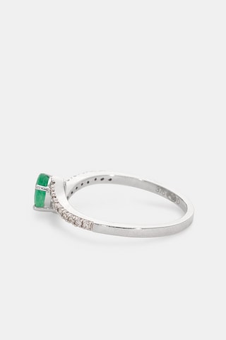 Anel Belle émeraude - Ouro branco, diamantes e esmeralda