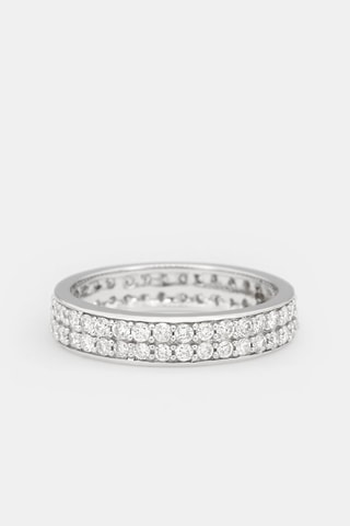 Bague Double tour complet - Or blanc et diamants