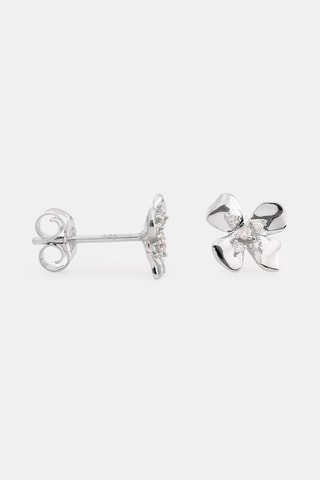 Puces Pistil - Or blanc et diamants