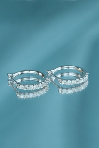 Créoles Pétillantes - Or blanc et diamants