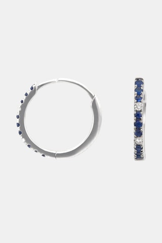 Créoles Ciel étoilé - Or blanc, diamants et saphirs