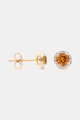 Brincos Popi - Ouro amarelo, diamantes e citrinas
