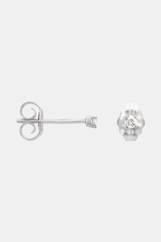 Puces Single diamond - Or blanc et diamants