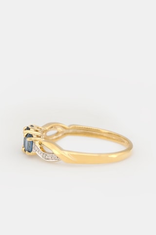 Anel Dyon - Ouro amarelo, safiras e diamantes