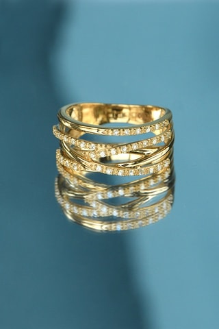 Anel Entrelacs Eternel - Ouro amarelo e diamantes
