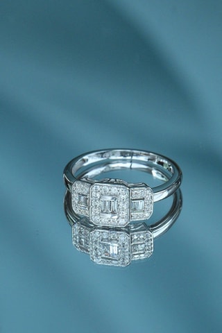 Anel Les princesses - Ouro branco e diamantes