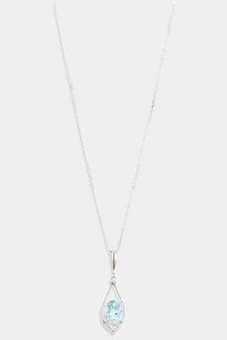 Pendente Brillant Ouro branco, diamantes e topázio