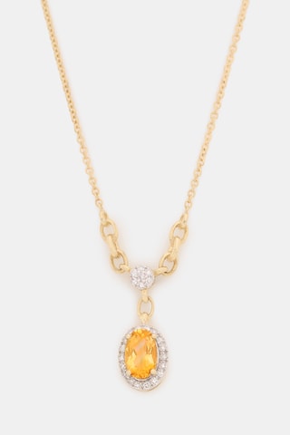 Collier Assirala Or jaune, diamants et citrine
