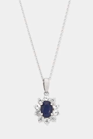 Pendente Etoile bleue Ouro branco, safira e topázio
