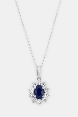 Pendente Etoile bleue Ouro branco, safira e topázio