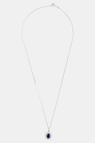 Pendente Etoile bleue Ouro branco, safira e topázio