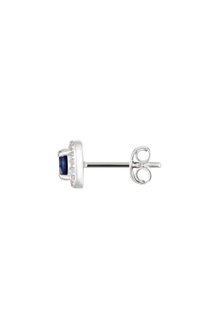 Puces Solitaire bleu Or blanc, diamants et saphirs