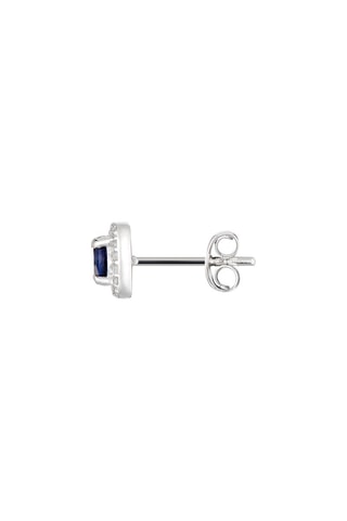Puces Solitaire bleu Or blanc, diamants et saphirs