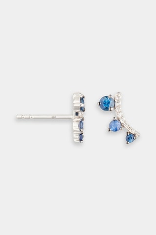 Boucles d'oreilles Soulia Or blanc, diamants et saphirs