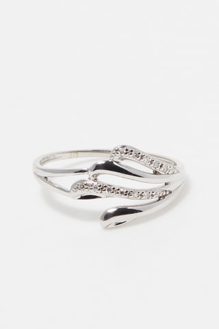Ring Double Vagues 
Witgoud en Diamanten