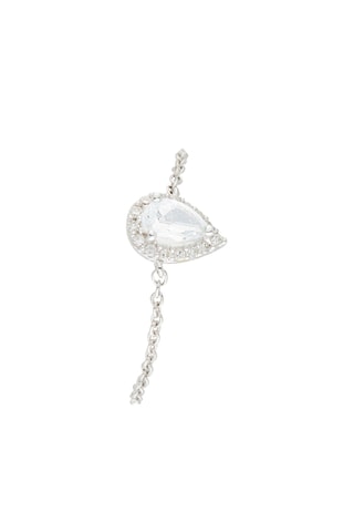 Anel Invisible Tear Ouro branco e topázio e diamantes
