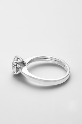 Anel Brilhante Lucia Ouro branco e diamantes