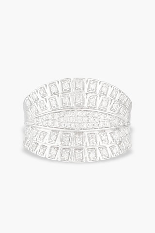 Anel Corselet Ouro branco e diamantes