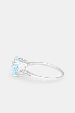 Anel Nimué Ouro branco, diamantes e topázio