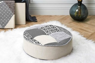 Pufe Patchwork Preto e branco