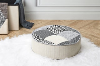 Pufe Patchwork Preto e branco