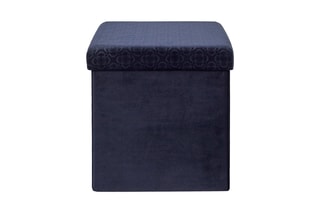 Baú pufe dobrável Retro Azul