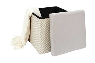 Baú pufe dobrável Mirage 38 x 38 x 38 cm - Cinzento