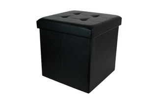 Pufe-baú dobrável Preto