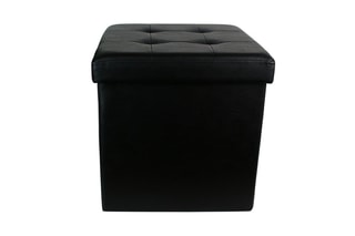 Pufe-baú dobrável Preto