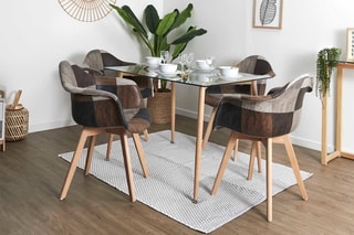 2 cadeirões Scandinave Patchwork Cinzento e cru