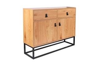 Buffet 2 portes - Naturel et noir
