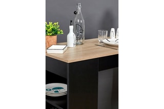 Mesa de bar alta Preto e imitação madeira