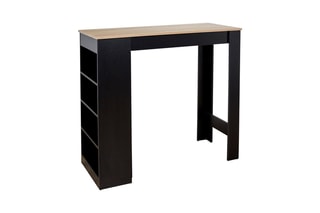 Mesa de bar alta Preto e imitação madeira