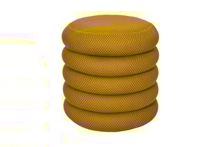 Pufe-baú Atome - Amarelo - Em poliéster 