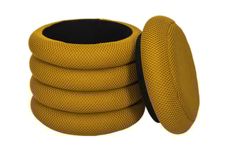 Pufe-baú Atome - Amarelo - Em poliéster 