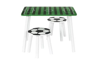Mesa e 2 bancos em pinho Foot - 60 x 45 x 40 cm