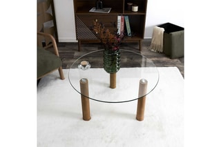 Mesa baixa em vidro Clara - 75 x 45 x 75 cm