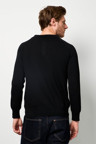 Polo de caxemira e seda - Preto
