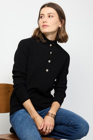 Camisola de caxemira e seda - Preto