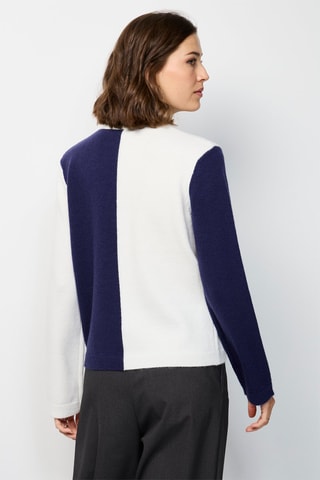 Kasjmier Trui - Marineblauw en Wit